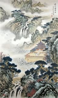 Chinese Buildings Pavilions Palaces Towers Terraces Painting,66cm x 120cm,1126011-x