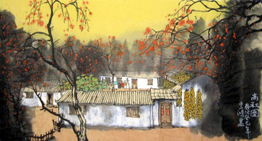 Chinese Buildings Pavilions Palaces Towers Terraces Painting,50cm x 80cm,1579023-x