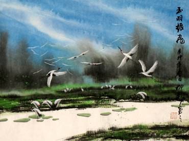 Chinese Crane Painting,34cm x 46cm,2528003-x