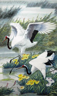 Chinese Crane Painting,70cm x 120cm,4700004-x