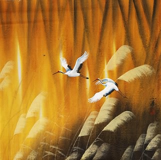 Chinese Crane Painting,69cm x 69cm,4701005-x