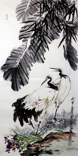 Crane,50cm x 100cm(19〃 x 39〃),syx21172014-z