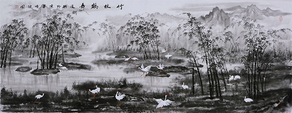 Crane,180cm x 68cm(71〃 x 27〃),zjp21110010-z