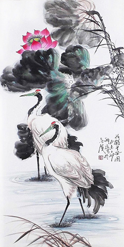 Crane,97cm x 180cm(38〃 x 70〃),zy21191018-z