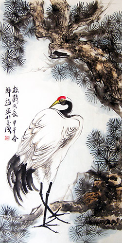 Crane,68cm x 136cm(27〃 x 54〃),zy21191019-z