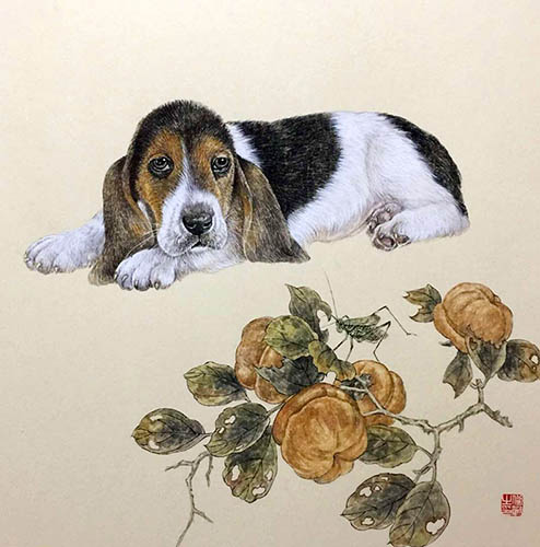 Dog,50cm x 50cm(19〃 x 19〃),lbz41082012-z