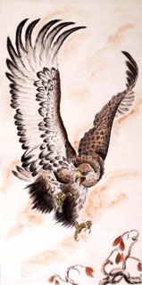 Chinese Eagle Painting,66cm x 130cm,4481011-x