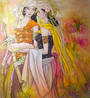 Chinese Ethnic Minority Painting,60cm x 65cm,3330009-x