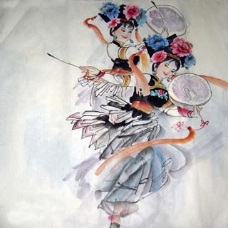 Chinese Ethnic Minority Painting,69cm x 69cm,3348036-x