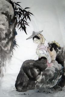 Chinese Ethnic Minority Painting,69cm x 46cm,3812001-x