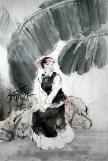 Chinese Ethnic Minority Painting,69cm x 46cm,3812003-x