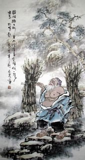 Chinese Fishman Farmer Painting,50cm x 100cm,3471001-x