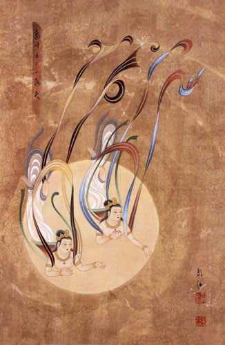 Flying Apsaras,65cm x 100cm(25〃 x 39〃),3773004-z