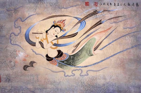 Flying Apsaras,65cm x 100cm(25〃 x 39〃),3773009-z