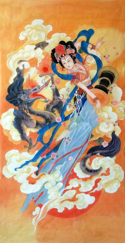 Flying Apsaras,66cm x 136cm(26〃 x 53〃),3807007-z