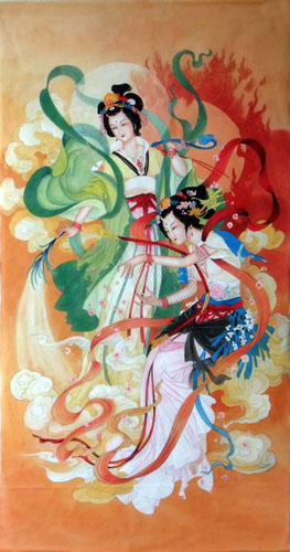 Flying Apsaras,69cm x 138cm(27〃 x 54〃),3807010-z