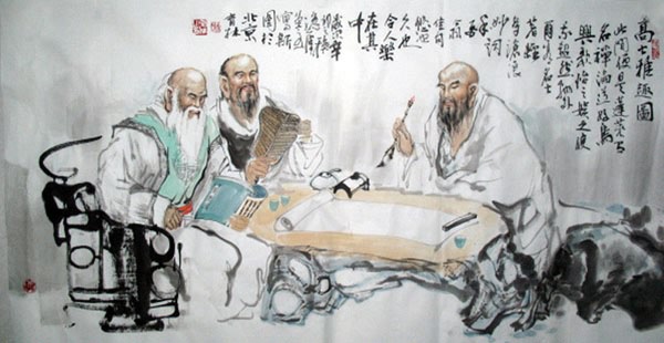 Gao Shi Play Chess Tea Song,69cm x 138cm(27〃 x 54〃),3447111-z