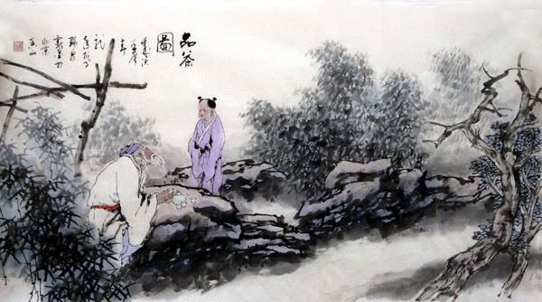 Gao Shi Play Chess Tea Song,50cm x 100cm(19〃 x 39〃),3711028-z