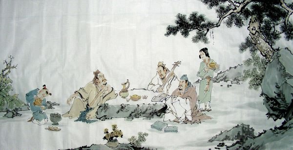 Gao Shi Play Chess Tea Song,66cm x 136cm(26〃 x 53〃),3725018-z