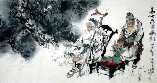 Gao Shi Play Chess Tea Song,66cm x 136cm(26〃 x 53〃),3763005-z