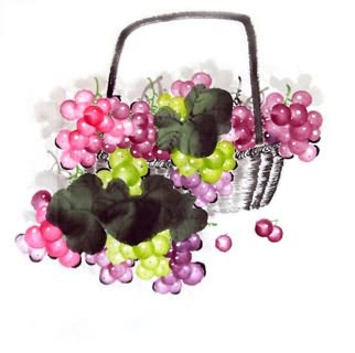 Chinese Grape Painting,50cm x 50cm,2317011-x