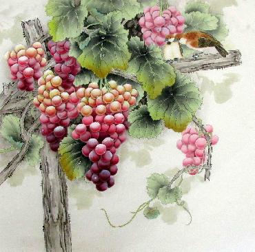 Chinese Grape Painting,66cm x 66cm,2387015-x