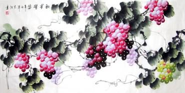 Chinese Grape Painting,69cm x 138cm,2484004-x