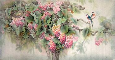 Chinese Grape Painting,97cm x 180cm,2574032-x