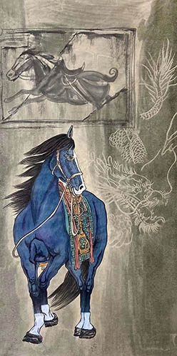 Horse,68cm x 136cm(27〃 x 54〃),lzx41188005-z