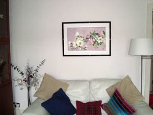 framed flower painting