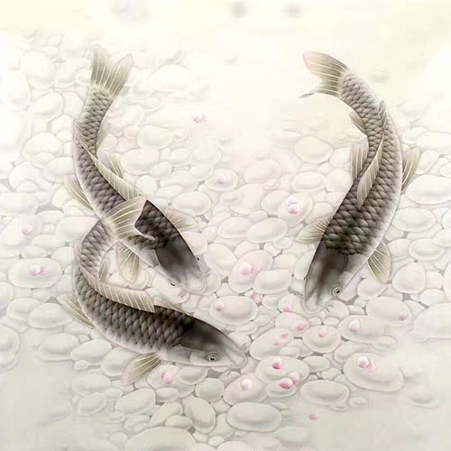 Koi Fish,66cm x 66cm(26〃 x 26〃),2011066-z