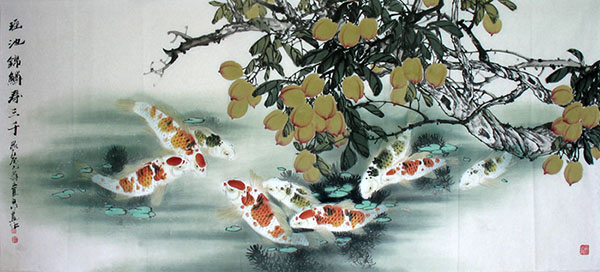 Koi Fish,80cm x 180cm(31〃 x 71〃),2327032-z