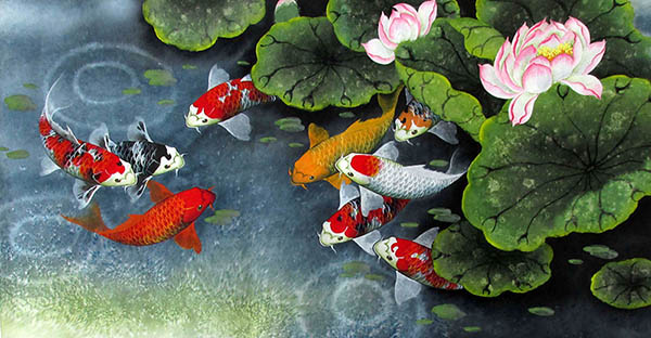 Koi Fish,50cm x 100cm(19〃 x 39〃),2387059-z