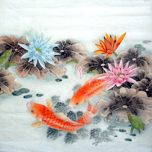 Koi Fish,66cm x 66cm(26〃 x 26〃),2614003-z