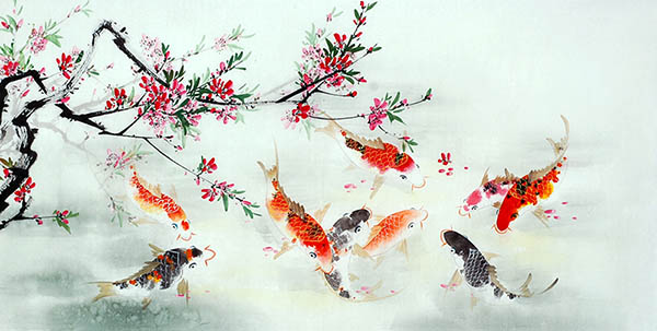 Koi Fish,68cm x 136cm(27〃 x 54〃),2614069-z
