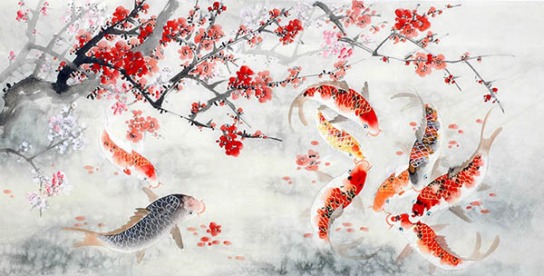 Koi Fish,68cm x 136cm(27〃 x 54〃),2614073-z