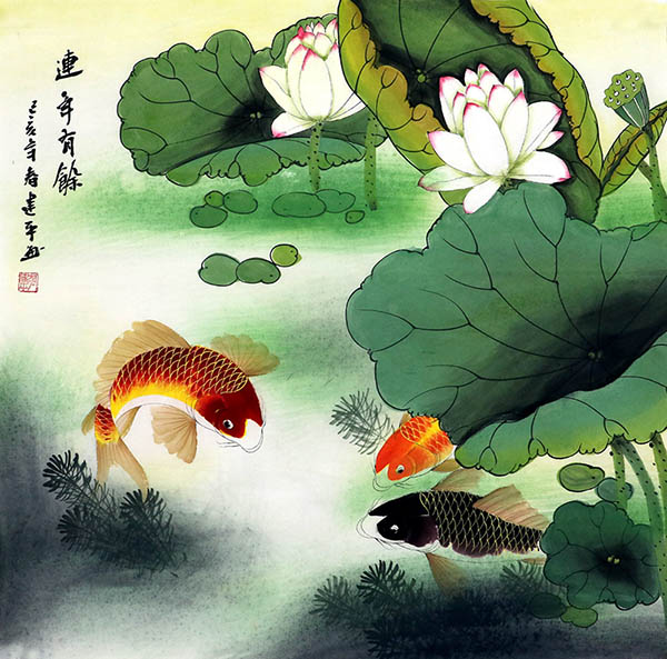 Koi Fish,68cm x 68cm(27〃 x 27〃),zjp21110008-z