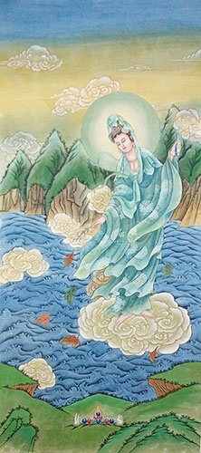 Kuan Yin,80cm x 190cm(31〃 x 75〃),3011009-z