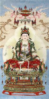 Chinese Kuan Yin Painting,68cm x 136cm,3387005-x