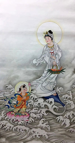 Kuan Yin,50cm x 100cm(19〃 x 39〃),3506034-z