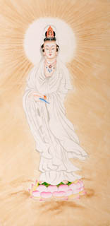 Chinese Kuan Yin Painting,66cm x 130cm,3809027-x