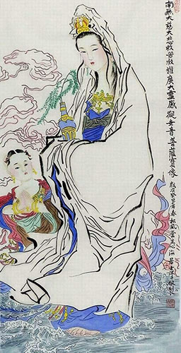 Kuan Yin,50cm x 100cm(19〃 x 39〃),xhjs31118025-z