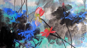 Chinese Lotus Painting,76cm x 153cm,2695014-x