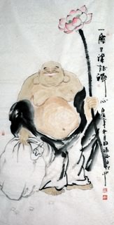 Chinese Maitreya Painting,69cm x 138cm,3754005-x