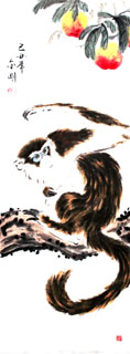 Chinese Monkey Painting,40cm x 100cm,4494006-x