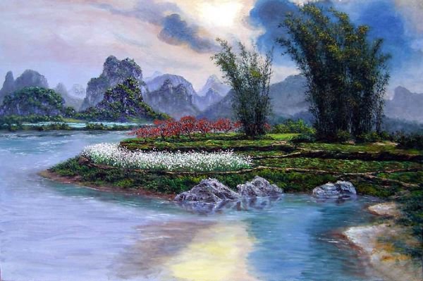 Landscape Oil Painting,60cm x 90cm(24〃 x 36〃),6160016-z