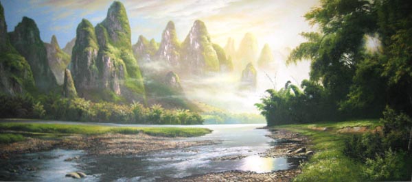 Landscape Oil Painting,60cm x 130cm(23〃 x 51〃),6165006-z