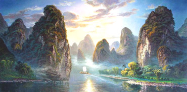 Landscape Oil Painting,66cm x 130cm,6169004-x