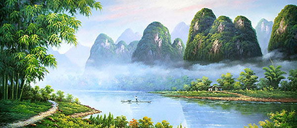 Landscape Oil Painting,140cm x 212cm(56〃 x 212〃),wjh6175001-z