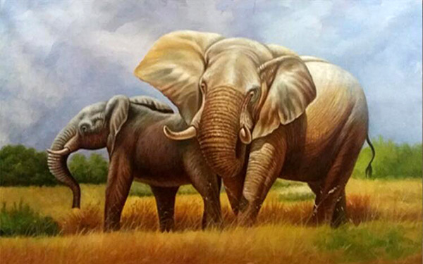 Animal Oil Painting,60cm x 90cm(23〃 x 35〃),wyh6485015-z